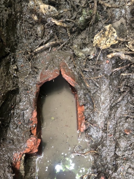 An old brick sewer arch opened up during a Ballarat drain repair