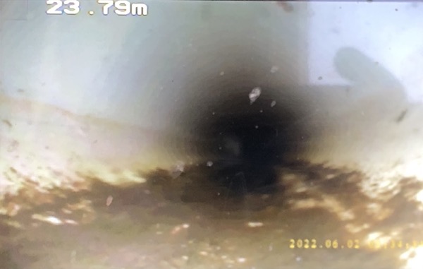 Drain camera view 23.79 metres down a Ballarat sewer line